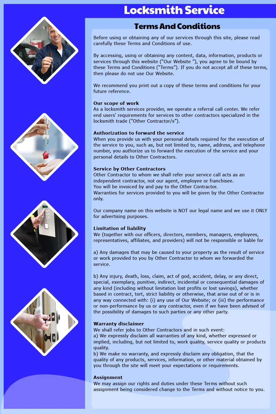 Jacksonville Galaxy Locksmith Jacksonville, FL 904-531-3121 - TermsAndCondition-15